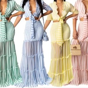 2 pieces summer maxi dresses.new size S,M,L available. Last Day prices 🚨